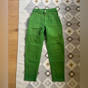 green big bud press pencil pant trousers size small